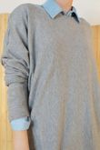 Winnie Ribby Stretch Longline Fine Knit Grey Marl